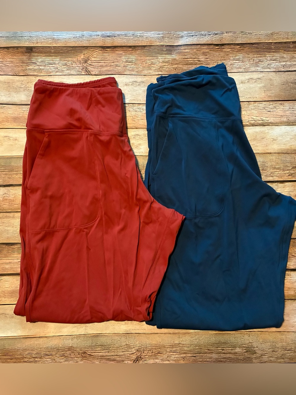 Gym People Joggers set of 2 Rust orange and teal blue size large